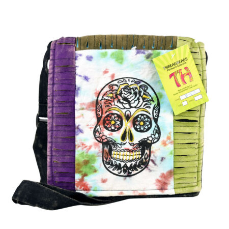 ThreadHeads Tie-Dye Sugar Skull Shoulder Bag