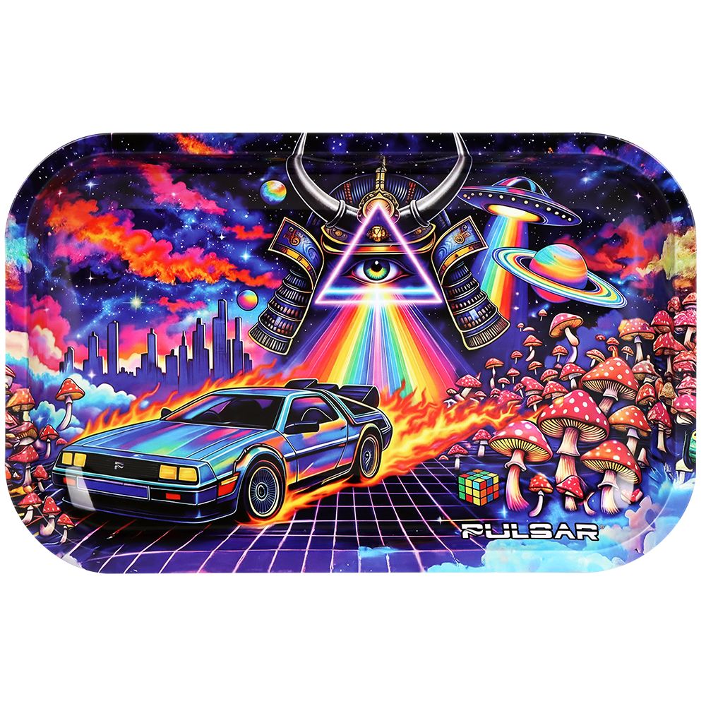 Pulsar Metal Rolling Tray – Flux Capacitation / 11″x7″