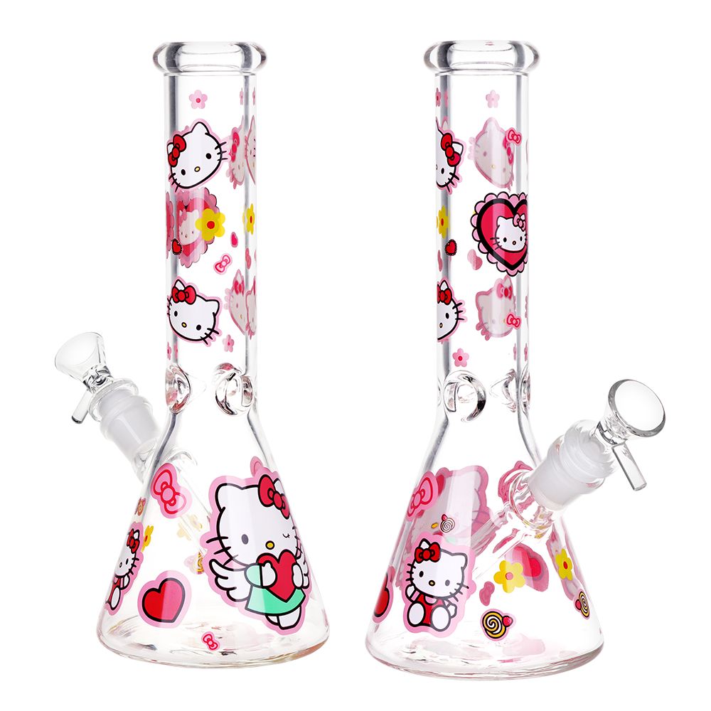 Heart Loving Cute Hello Kitty Beaker Glass Water Pipe – 10″ / 14mm F