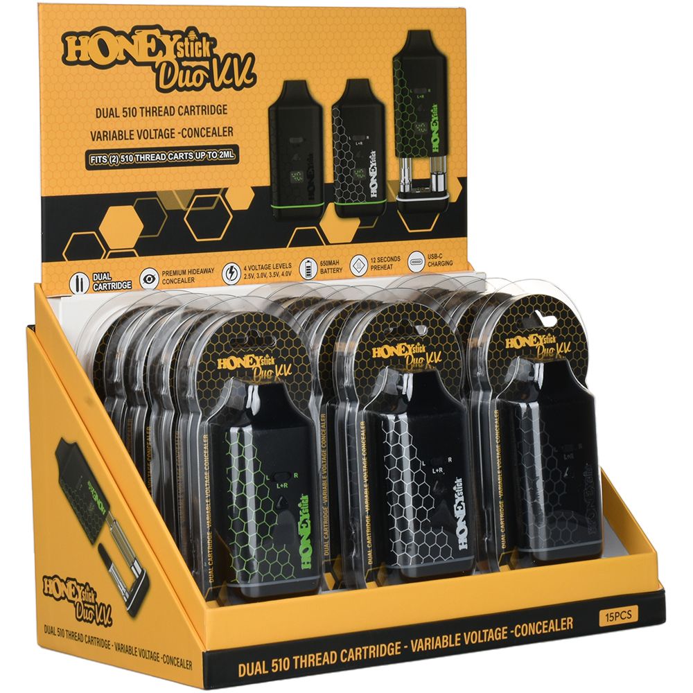 HoneyStick DUO VV 510 Vape Battery – 650mAh / 15ct