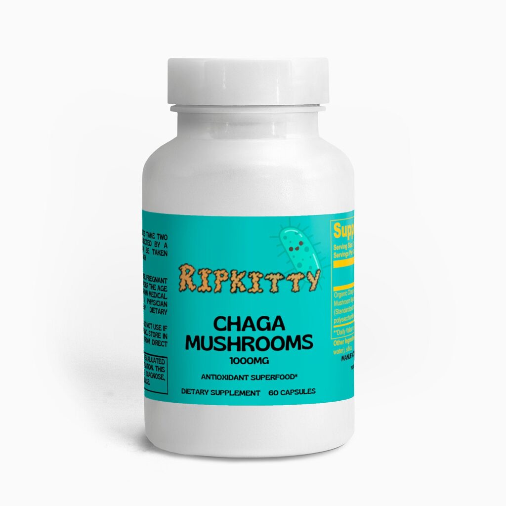 Ripkitty Bio-Armor: Organic Chaga Mushroom Matrix (60 Capsules)