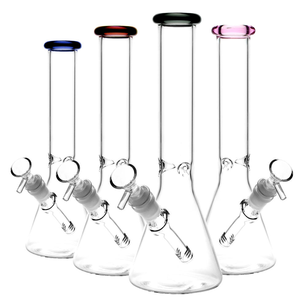 Glass Beaker Water Pipe – 11″ / 14mm F / Colors Vary