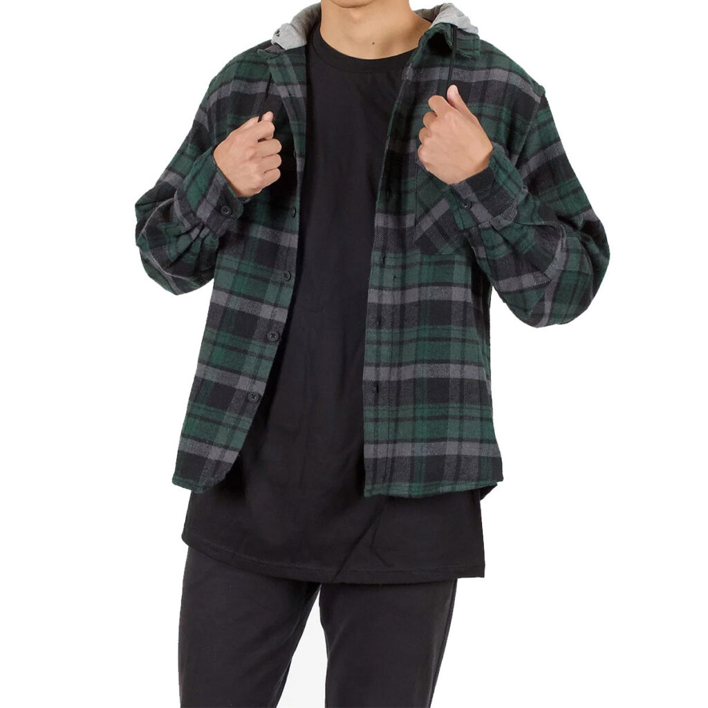 Green & Black Drippy Smiley Flannel Hoodie – 5 Piece Pack