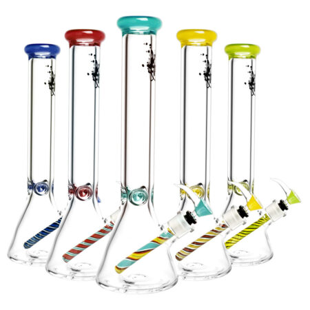 Pulsar Water Pipe w/ Worked Downstem- 16"/14mm F/Colors Vary