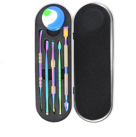 STAINLESS STEEL DABBERS SET WITH SILICONE & TIN