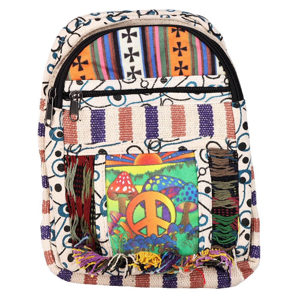 ThreadHeads Peaceful Shroom Patchwork Crossbody Bag – 10″x8″