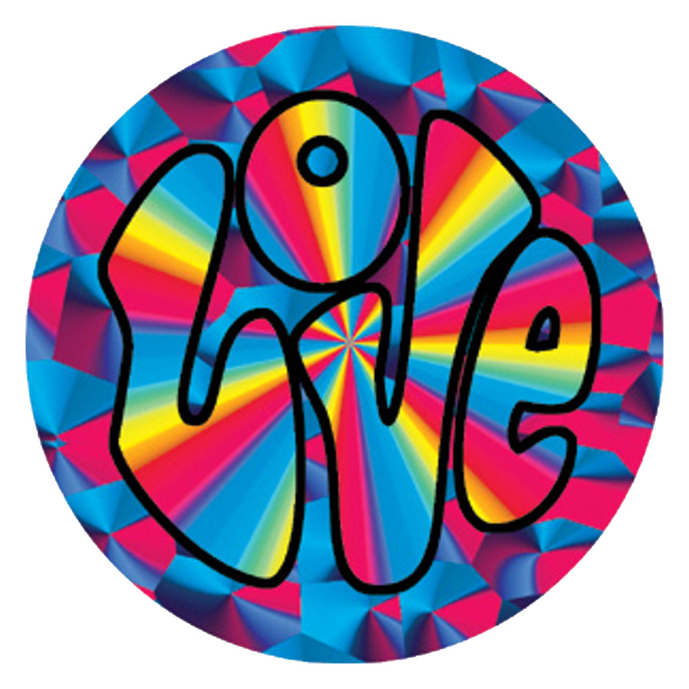 Round Psychedelic Love Sticker