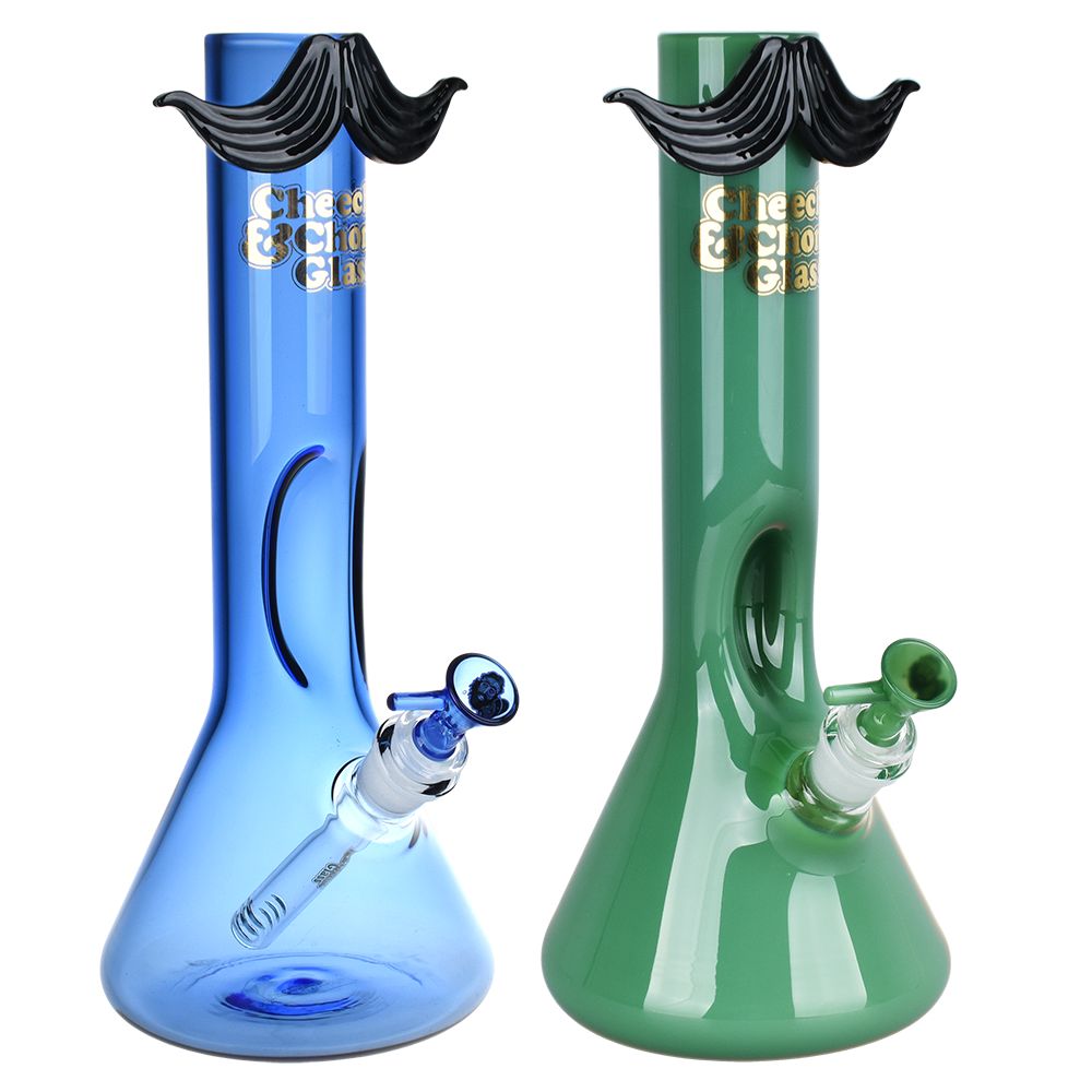 Cheech & Chong Glass Moustache Ride Beaker Bong | 12″ | 14mm F