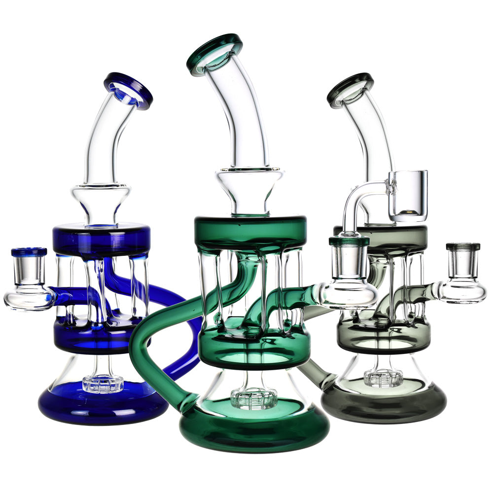 Four Pillars Recycler Rig – 9.5″ / 14mm F / Colors Vary