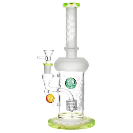 Sacred Honeycombs Frosted Water Pipe – 10″/14mm F/Colors Vary