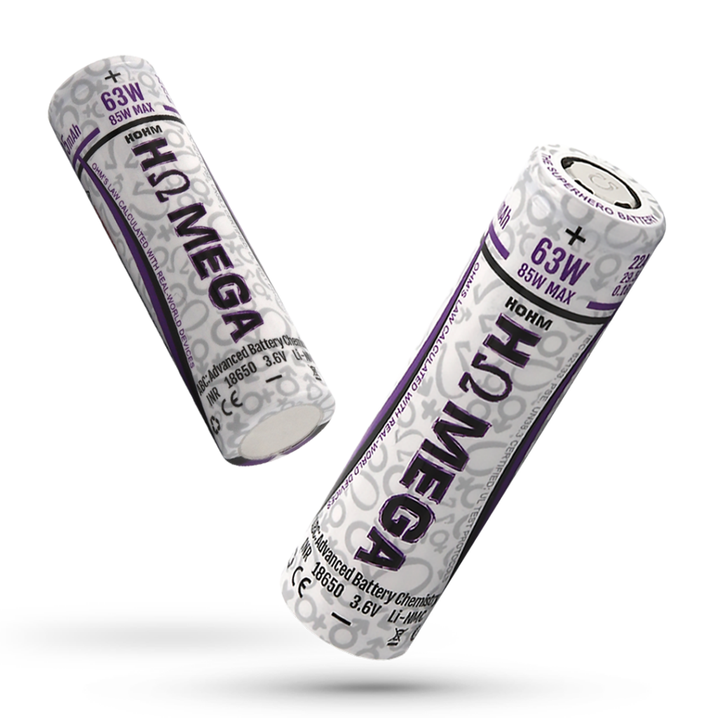 Hohm Mega 18650 Rechargeable Batteries 2 qty