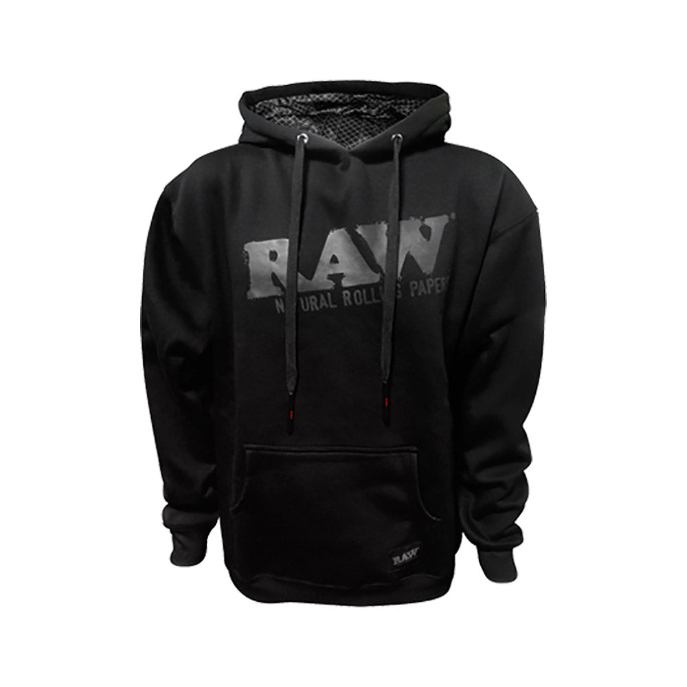 RAW Logo Hoodie w/ Stash Pocket – Black