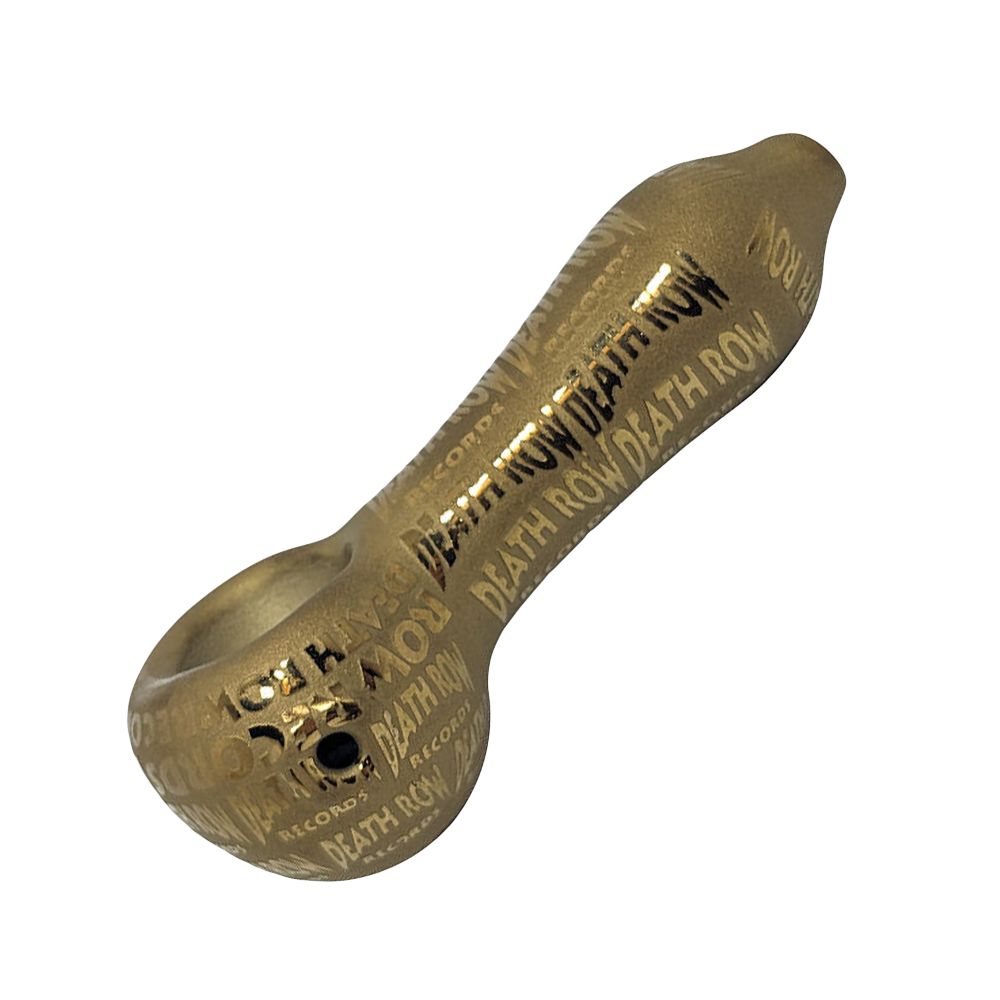 Death Row Records Metallic Etched Glass Spoon Pipe – 4″