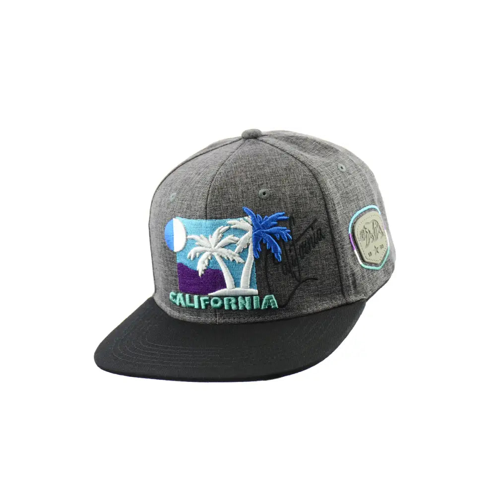 California Sunset Embroidered Snapback Hat Adjustable Stylish Fit – Grey