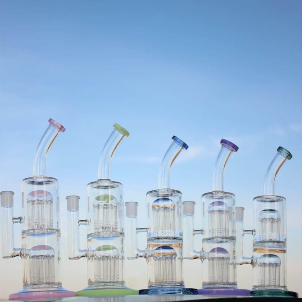 Scientific Style Glass Bong with Smooth Smoke and Dual Arm Percolators