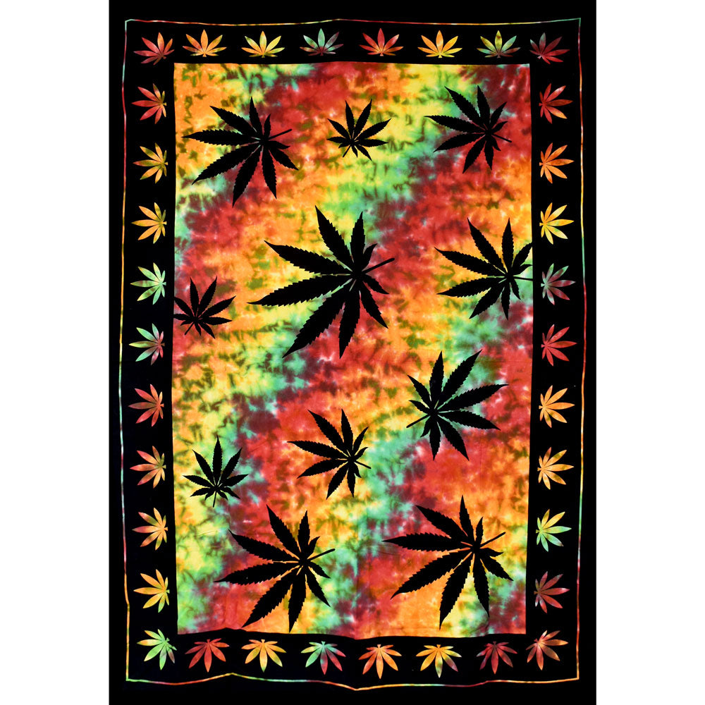 ThreadHeads Rasta Leaves Tapestry – 55″x83″
