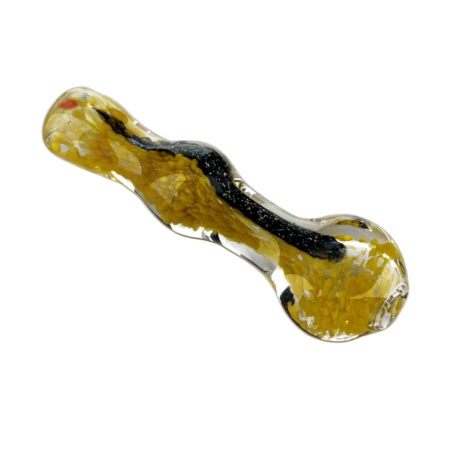 Bumble Bee Chillum Yellow and Black Inside Fritted Glass Hand Pipe