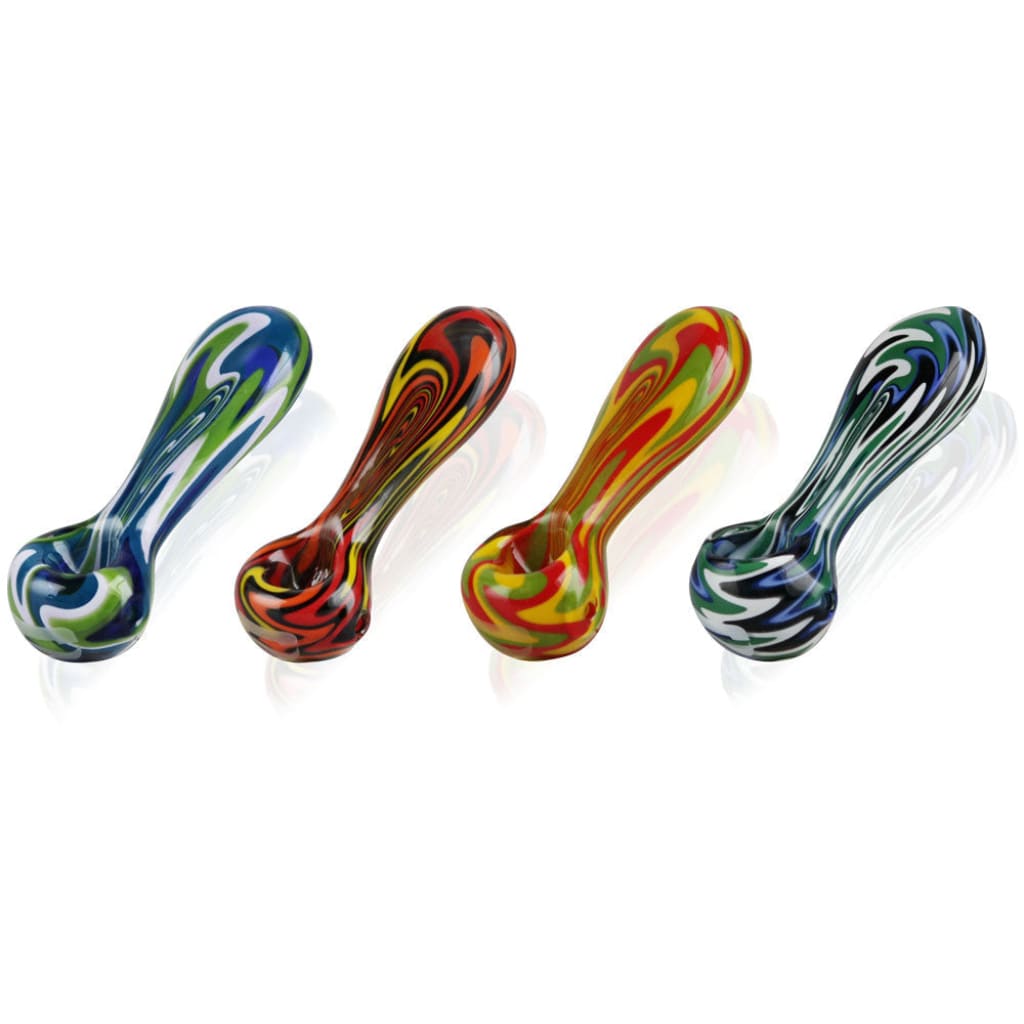 Colorful Pulsar Worked Spoon Hand Pipe – Borosilicate Glass