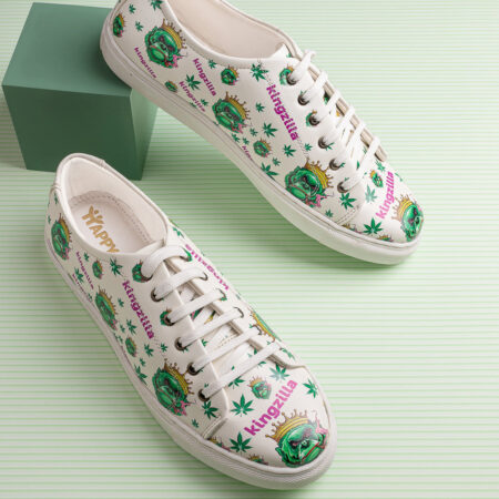 Kingzilla Botanical Pattern Vegan Leather Sneakers