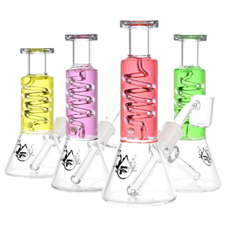 Pulsar Mini Glycerin Coil Beaker Dab Rig – 6″/14mm F / Colors Vary
