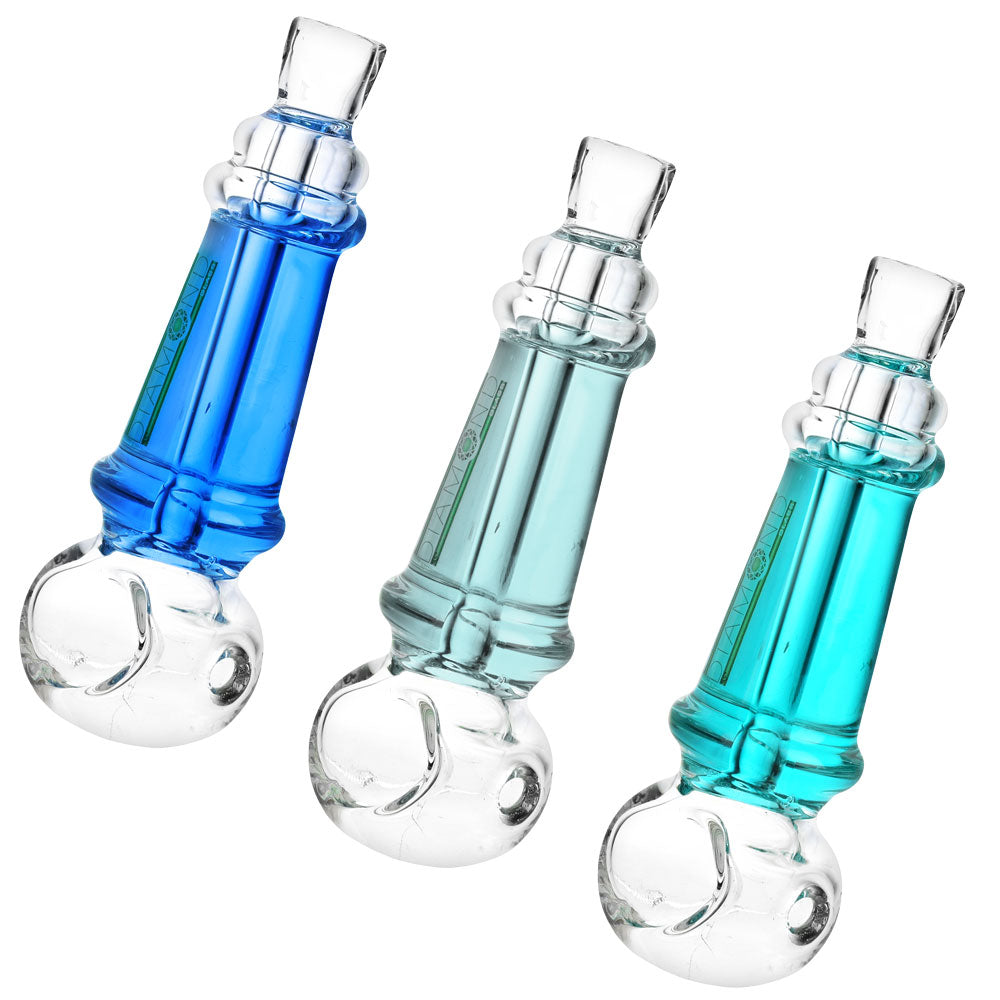 Diamond Glass Glycerin Spoon Pipe – 5″ / Colors Vary