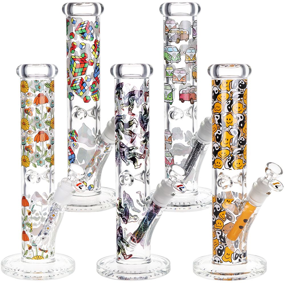 Pulsar Design Series Straight Tube Glass Water Pipe | 12″ | 14mm F