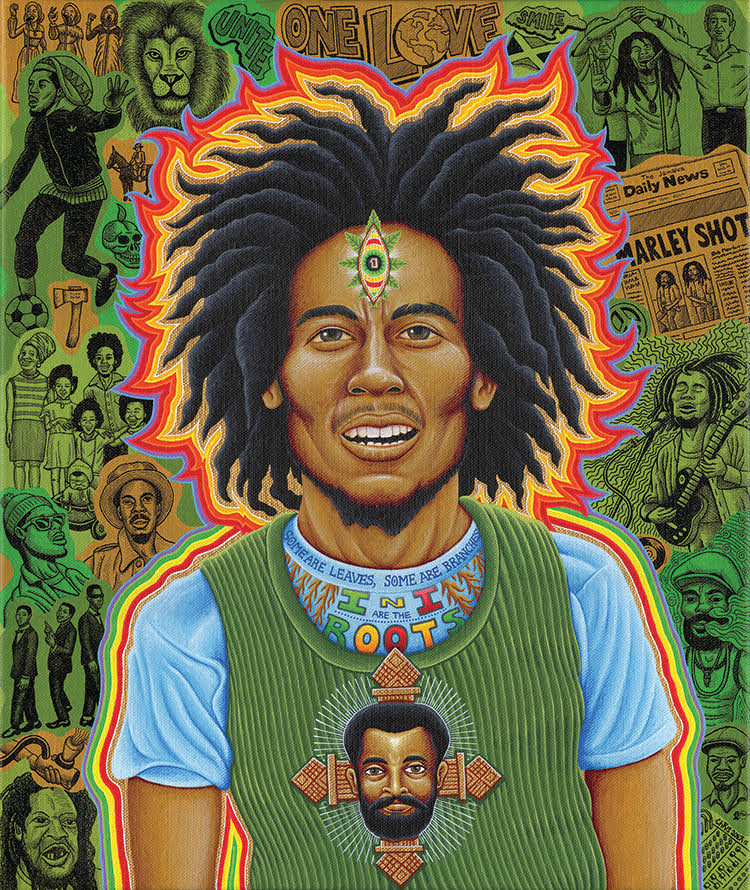 Chris Dyer “Bob Marley Roots”  6.1″ x 8.1″  85 Piece 1/4 Inch thick Maple Wood Jigsaw Puzzle