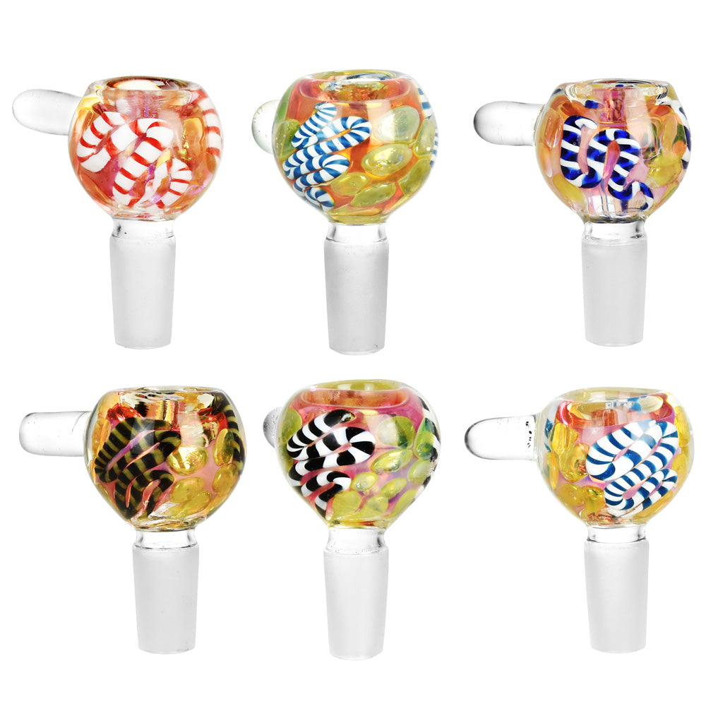 Fumed Rope Glass Herb Slide – 14mm M / Colors Vary