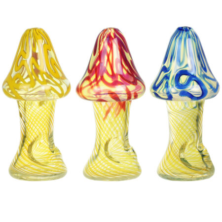 Roped Mushroom Hand Pipe - 4"/Colors Vary