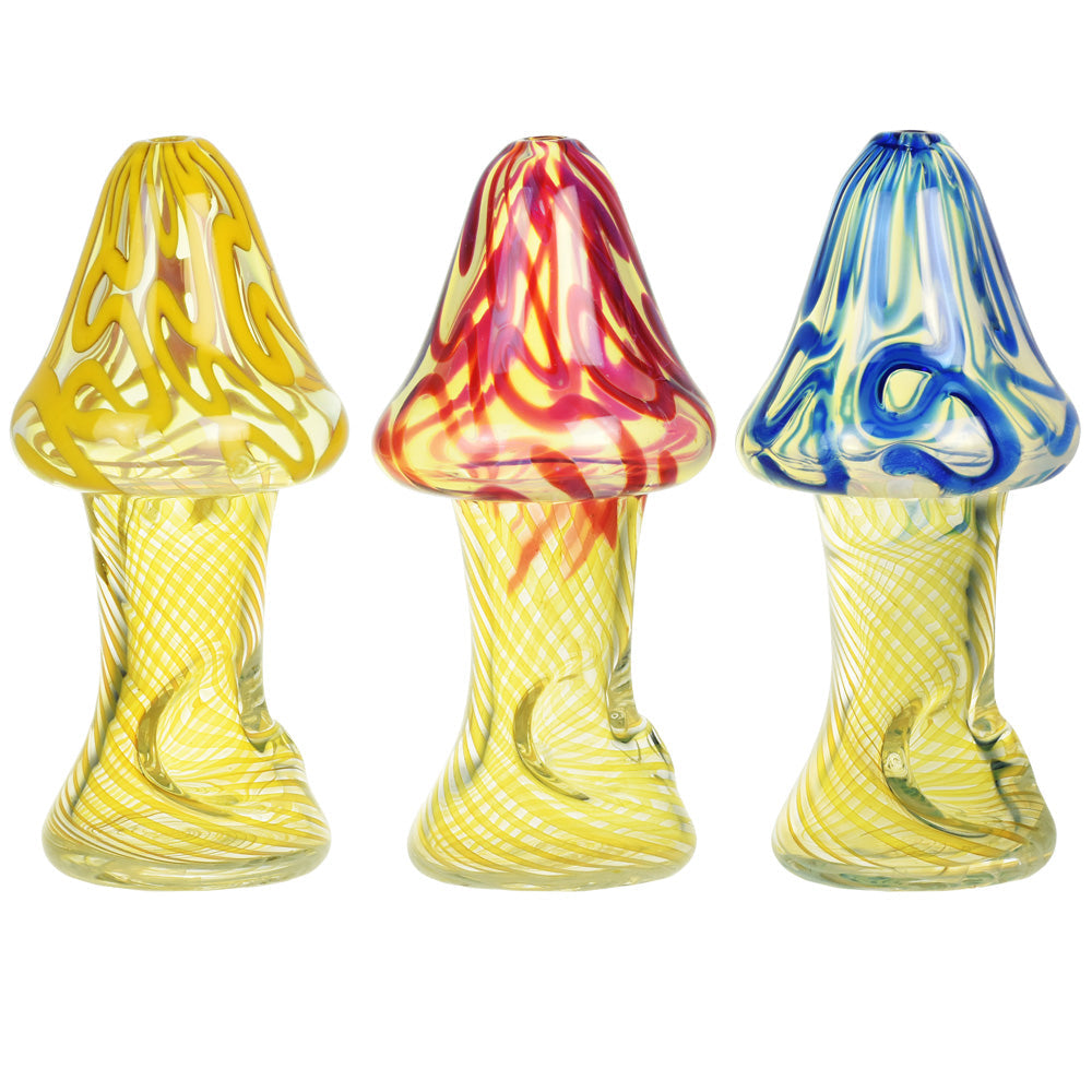 Roped Mushroom Hand Pipe – 4″/Colors Vary