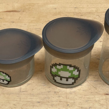 420 Science Mushroom Head Glass Jar Collection - 48 Pack