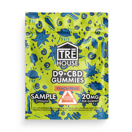 Sample - Free - Gummies - Delta 9 w/ CBD - Peach Pear - 1ct