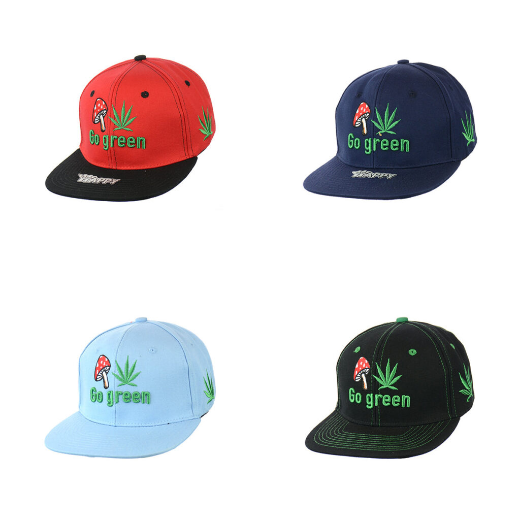 Forest Fungi Embroidered Cotton Snapback Cap