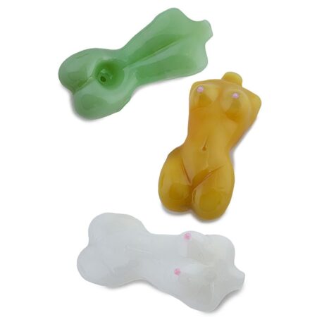 Female Body Glass Pipe in Milky Hues