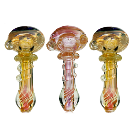 Gilded Fumed Glass Spoon Pipe
