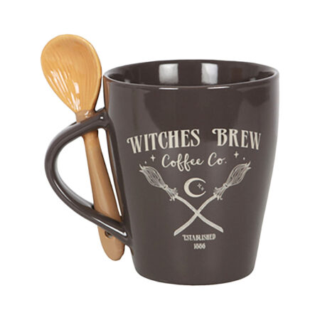 Witch’s Brew Coffee Co Mug w/ Ceramic Spoon – 10oz