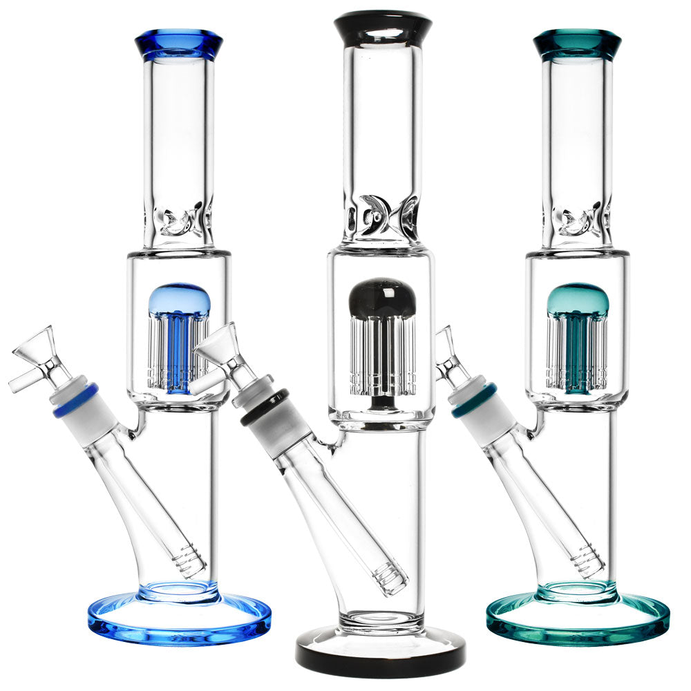 Straight Water Pipe w Jellyfish Perc- 12.5″/14mm F/Colors Vary