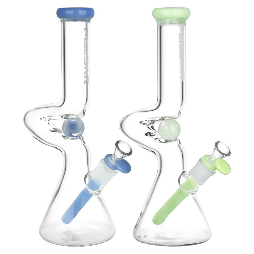Pulsar Kinked Marble Glass Beaker Water Pipe | 12″ | 14mm F