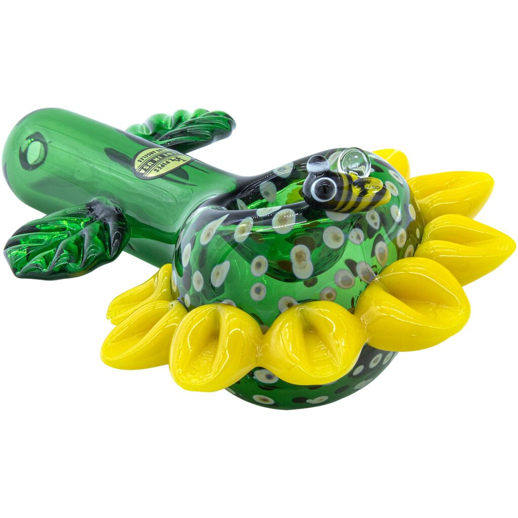 LA Pipes “Sunny Sunflowers” Glass Pipe