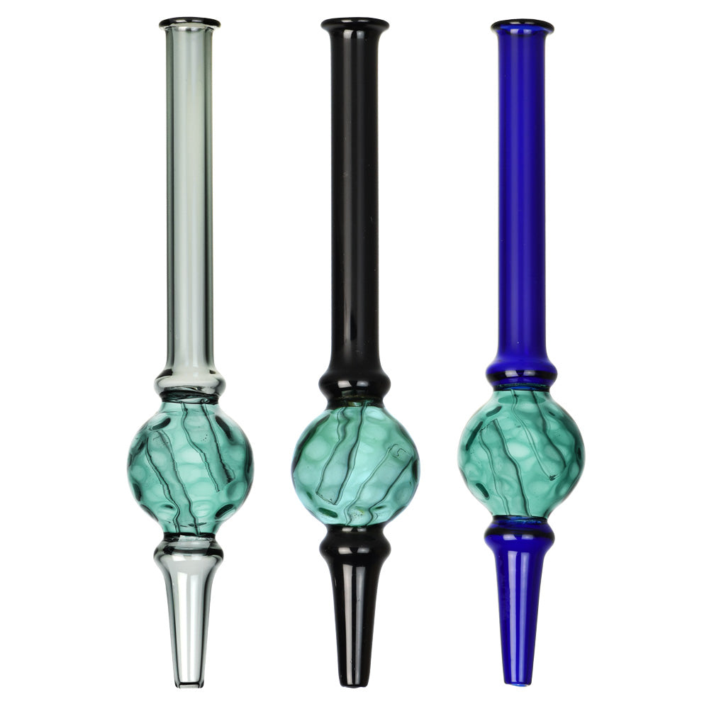 Dimple Diffusion Chamber Glass Dab Straw – 6.5″/Colors Vary
