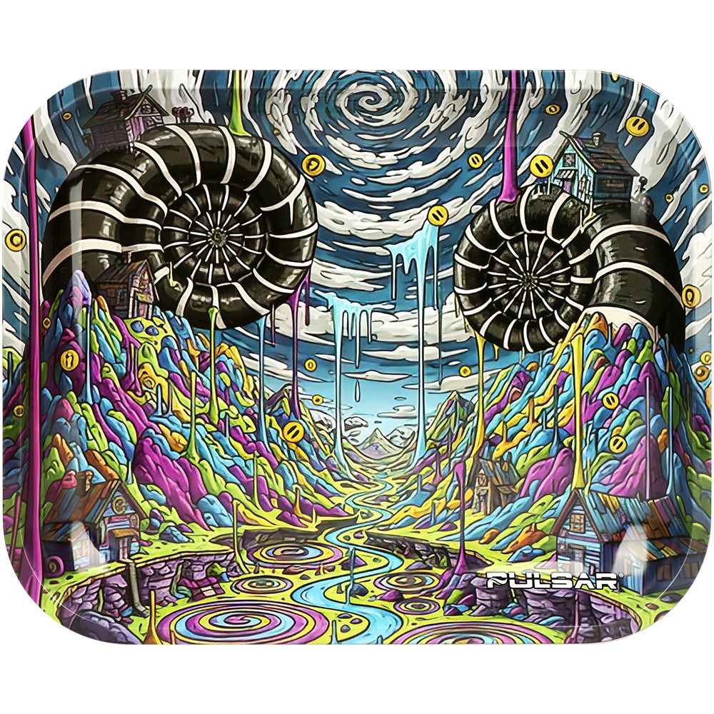 Pulsar Metal Rolling Tray – Reverse Gravity Drip / 13″x 11″
