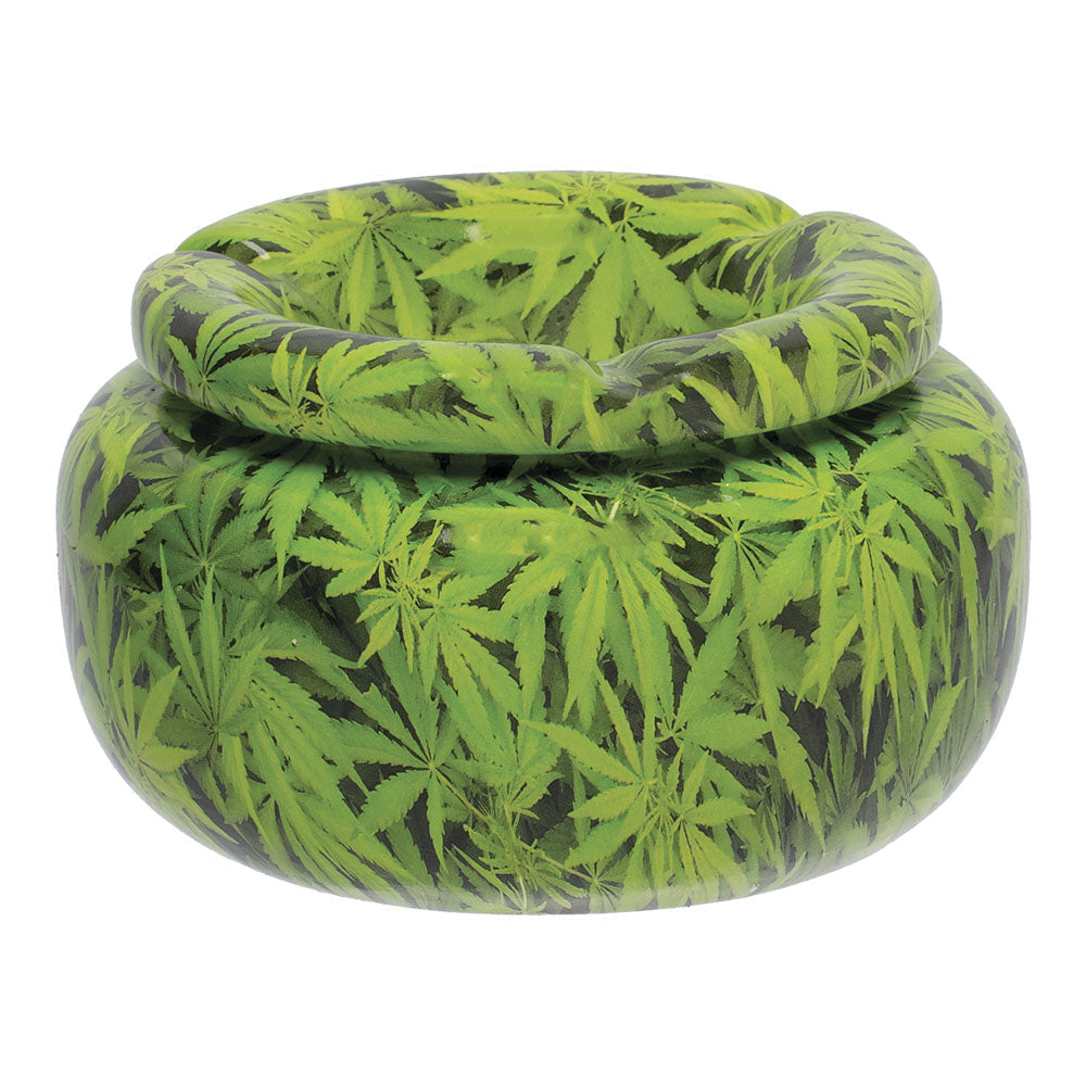 Fujima Moroccan Ceramic Ashtray – Green Leaves / 5″