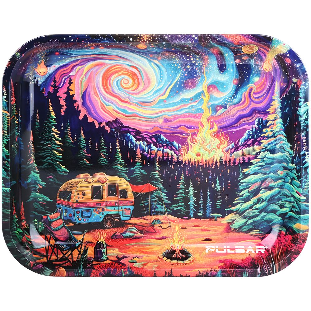 Pulsar Design Series Large Metal Rolling Tray – Starry Starry Camp / 13″x11″