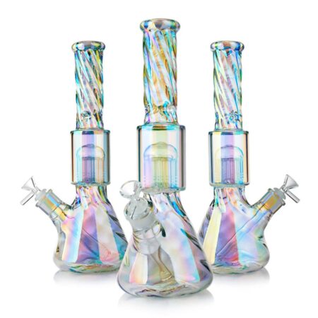 Daze Supply 14" Spiral Arm Perc Beaker Water Pipe - Borosilicate Glass