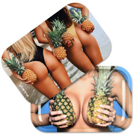 Pulsar Metal Rolling Tray w/ Lid | Pineapples