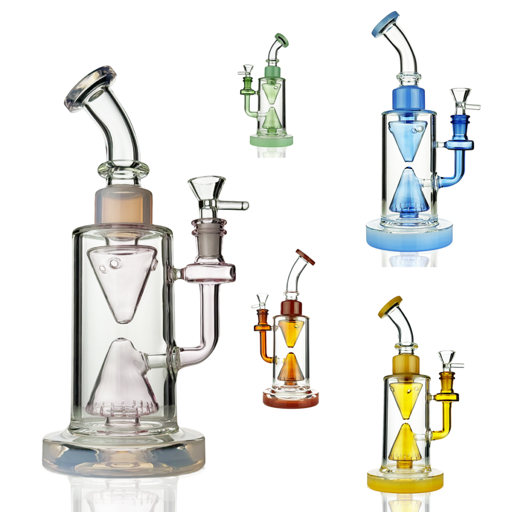 Pyramid Shower Perc Water Pipe Rig – 10 Inch