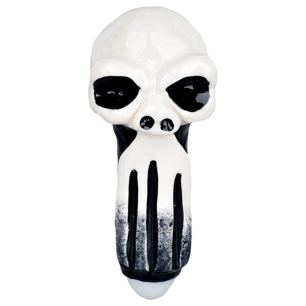 Punishing Skull Enamel on Glass Hand Pipe – 5.25″