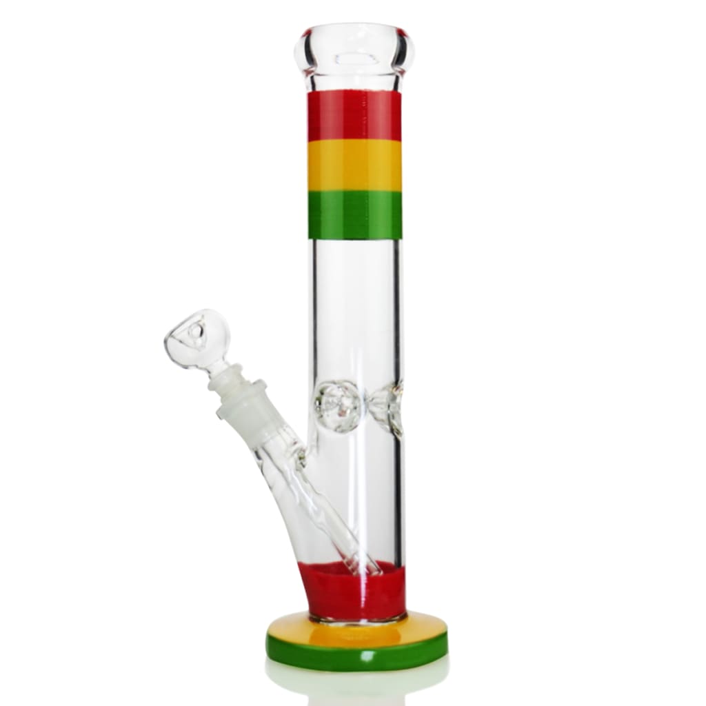 Rasta Straight Shooter Bong with Beaker Base 12 Inch 5mm Glass