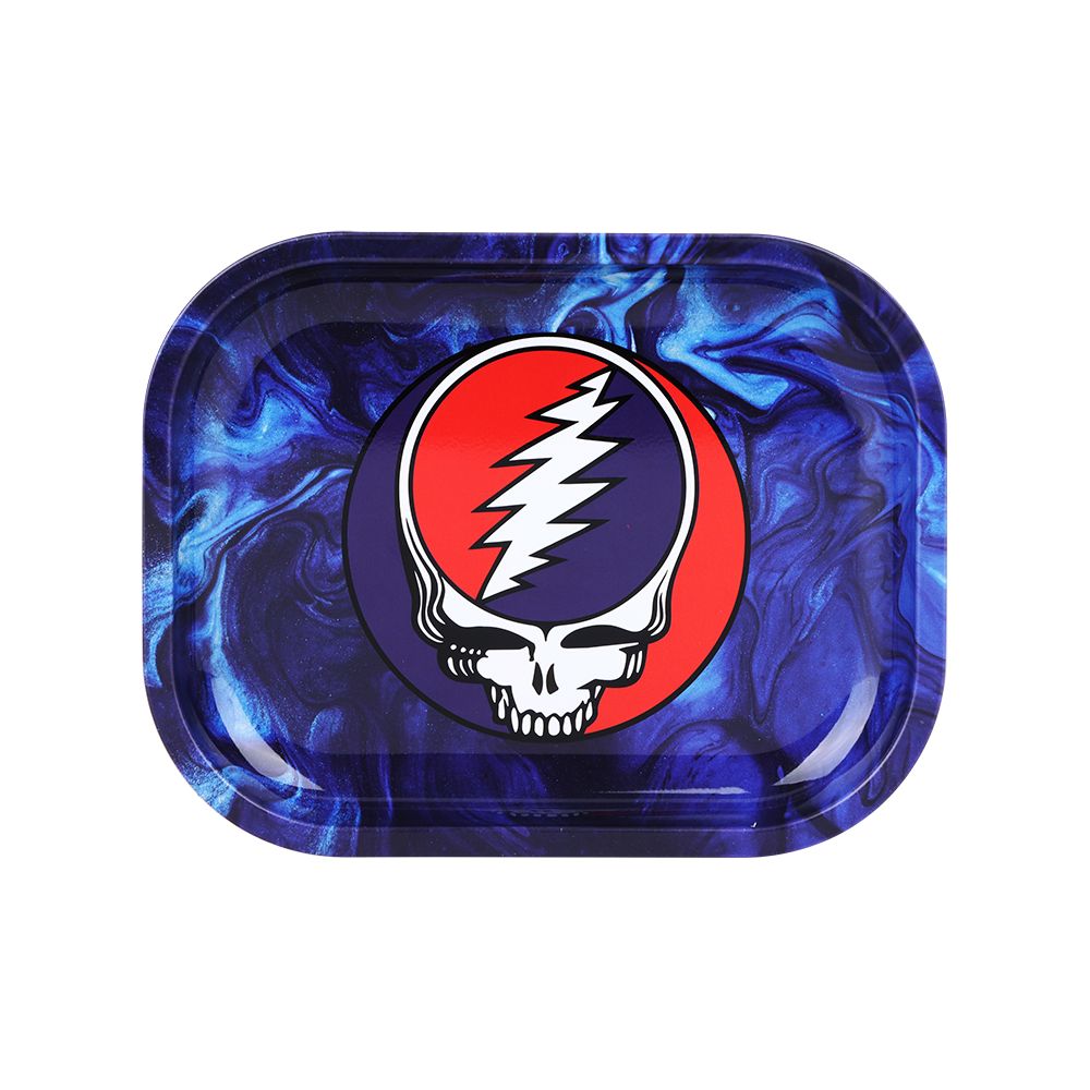Grateful Dead x Pulsar Mini Metal Rolling Tray – Steal Your Face Swirls / 7″x5.5″