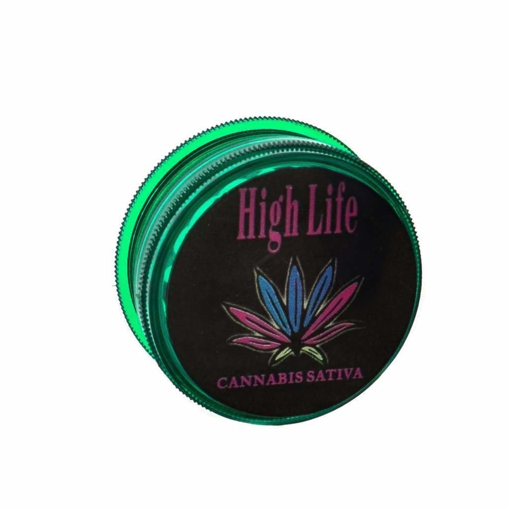 Acrylic Herb Grinder Leaf Print 2 Part Design - Image 2